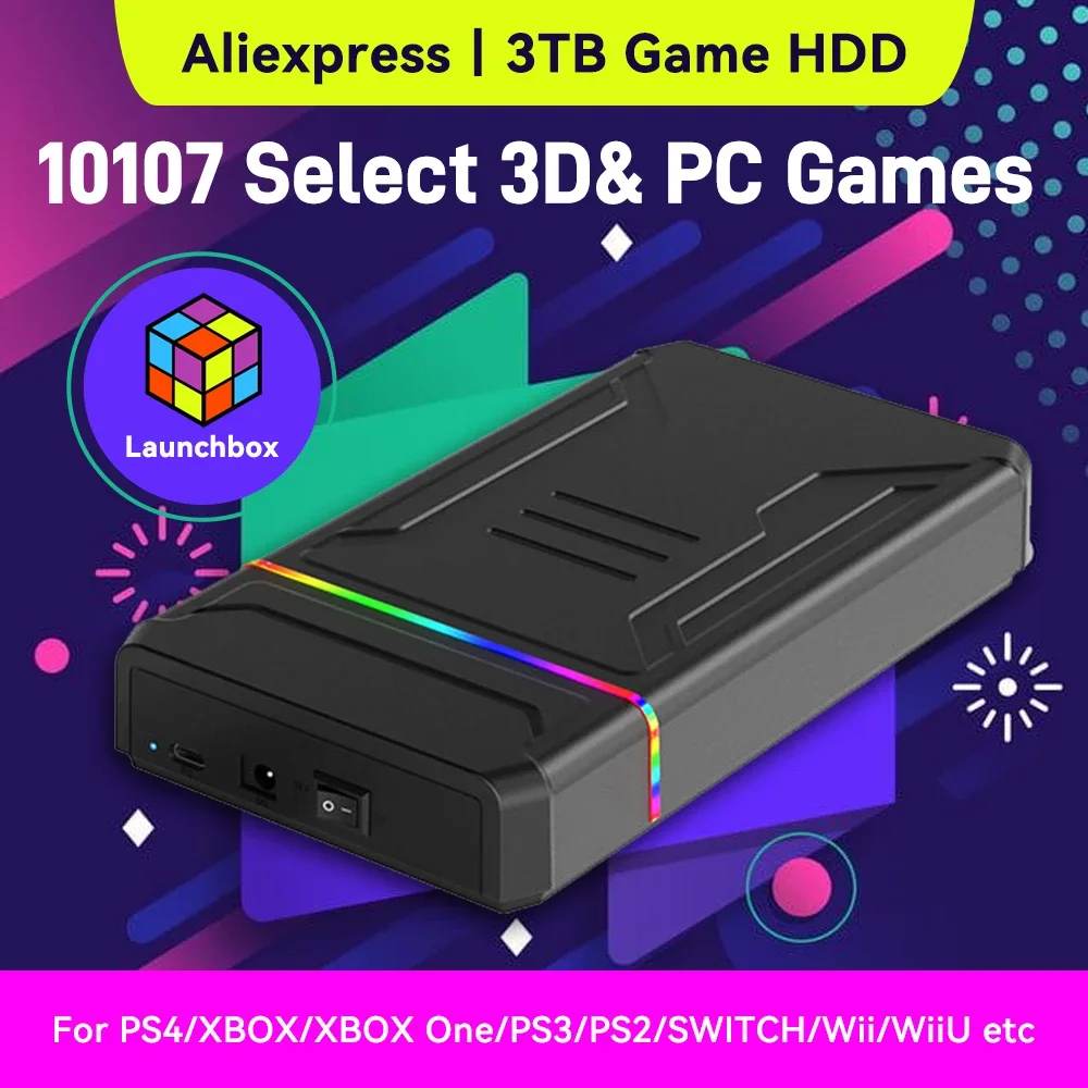 3TB Launchbox Portable Gaming  - đánh giá và giá Gaming Console Emulator
