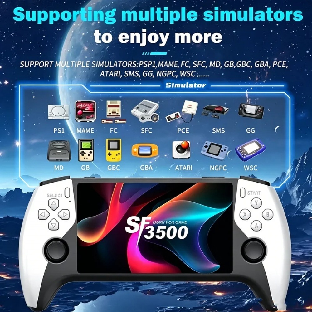 SF3500 5 inch Handheld Game Co - đánh giá và giá Gaming Console Emulator